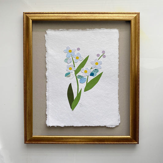 Forget me not sprig watercolour floral collage
