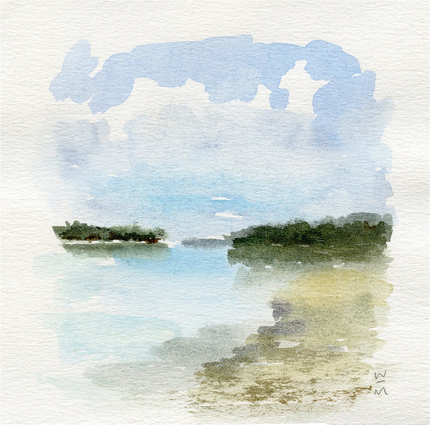 Sydenham Lake Point Side 6" x 6" on watercolour paper