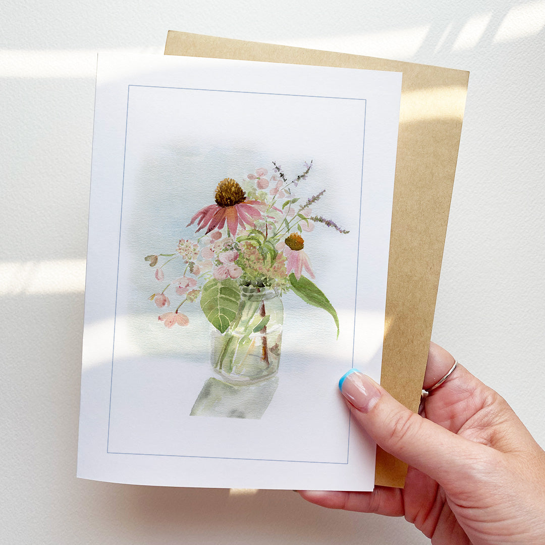 Cone Flower Posy Card