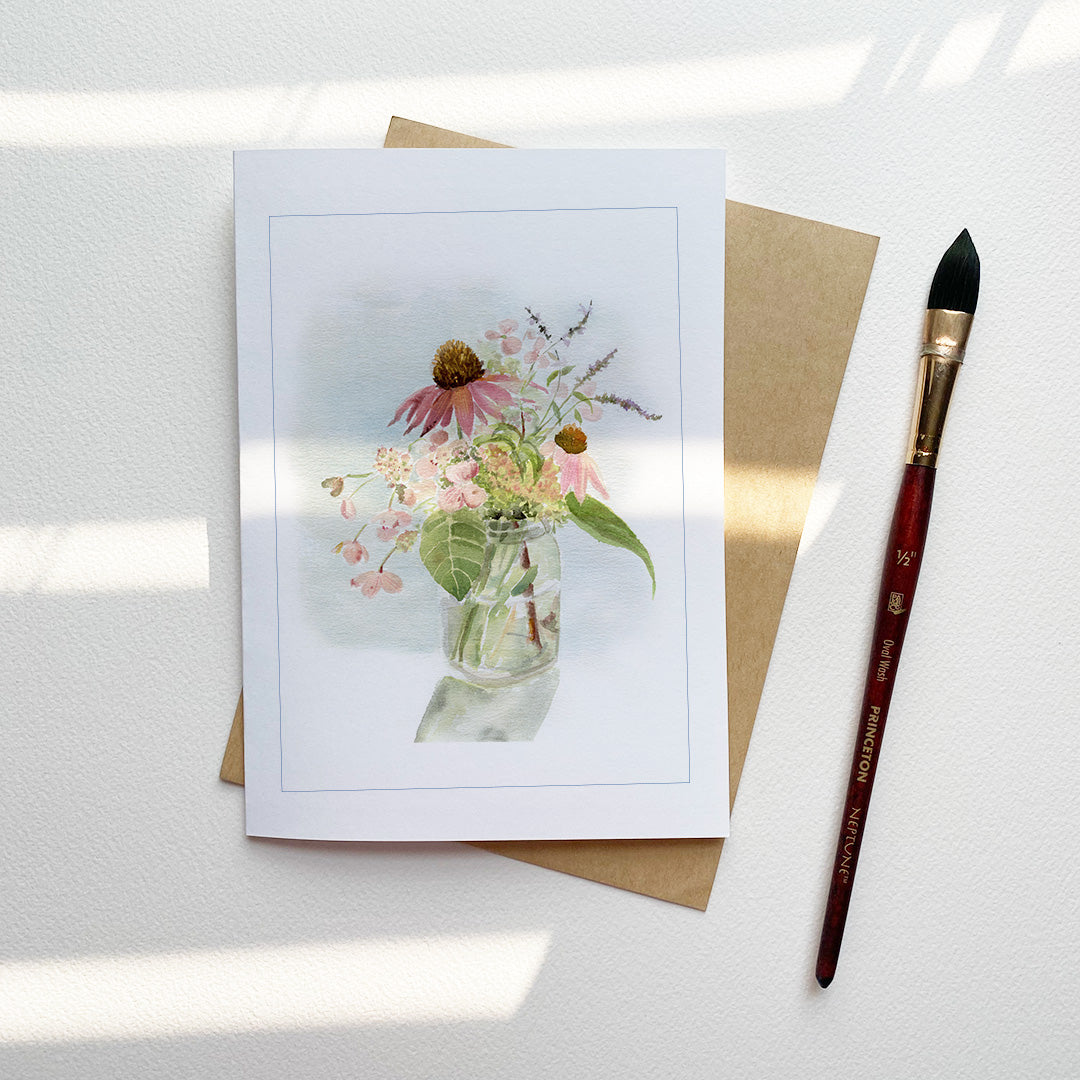 Cone Flower Posy Card