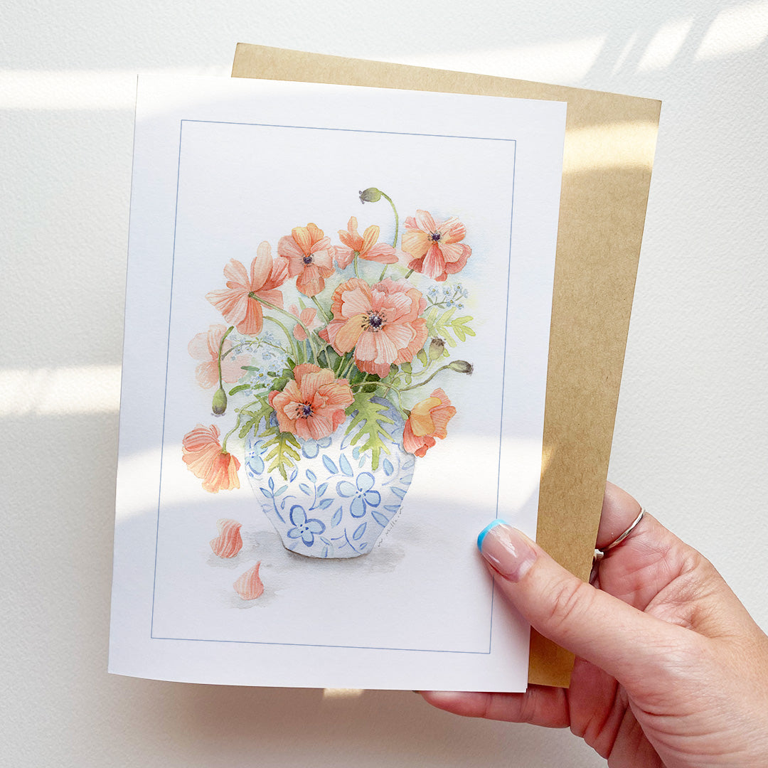 Floral Watercolour Note Card Set of 6