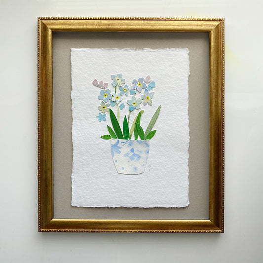 Forget me not watercolour floral collage
