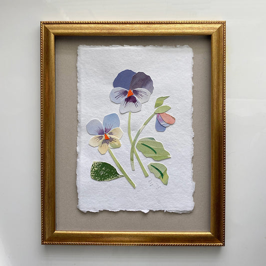 Pansy Blue watercolour floral collage