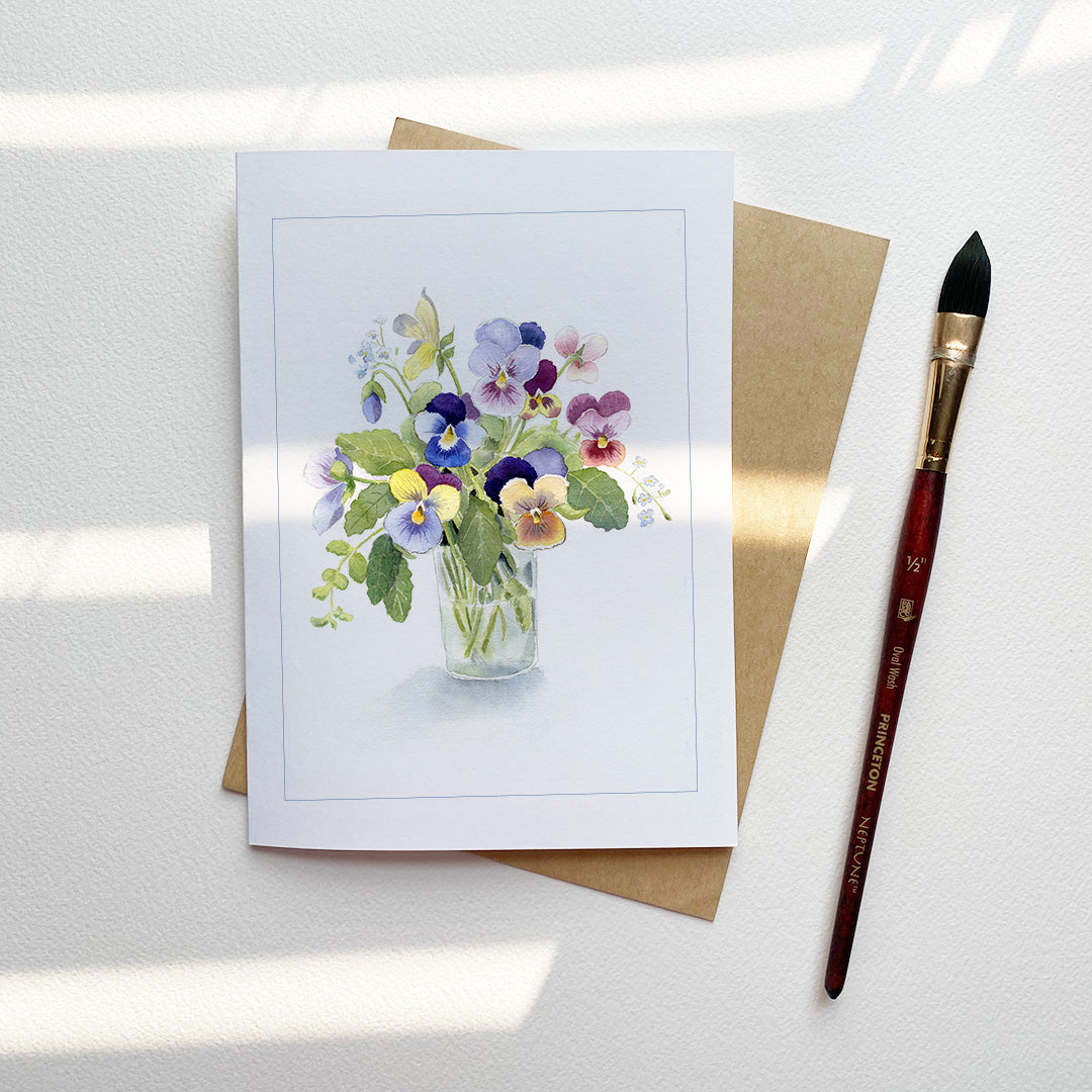 Floral Watercolour Note Card Set of 6