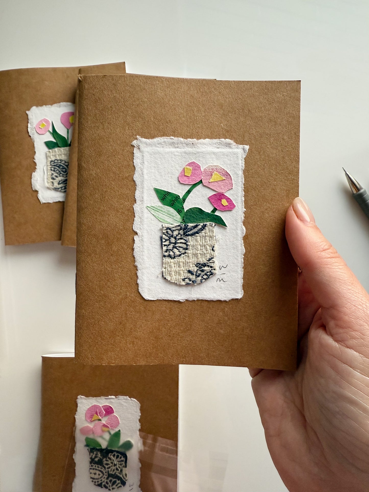 Pink Orchid Collage Note Books