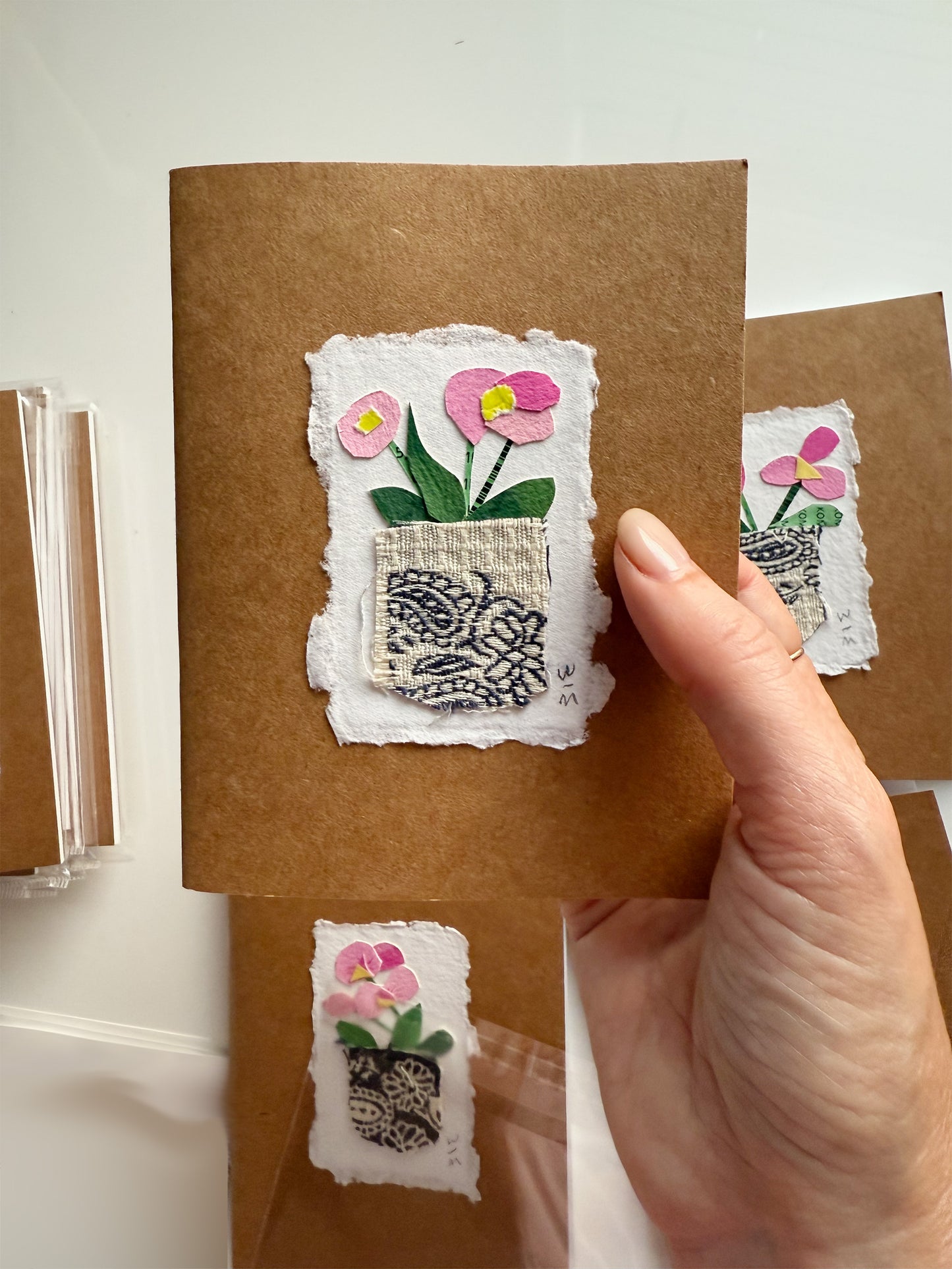 Pink Orchid Collage Note Books