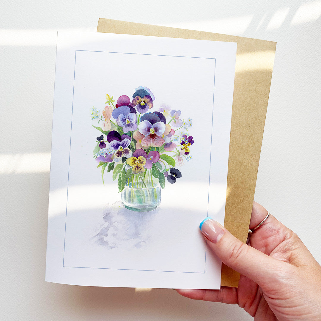 Rainbow Pansies Card
