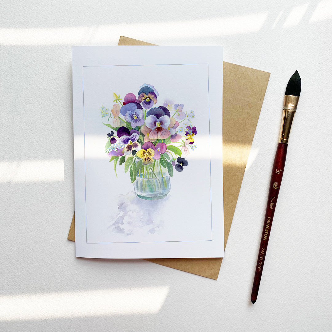 Rainbow Pansies Card