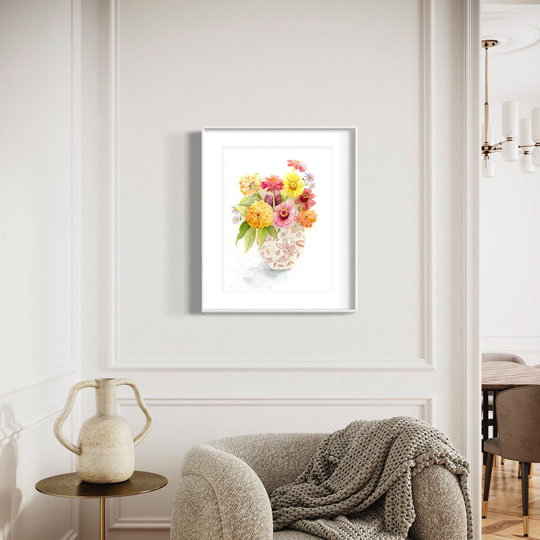 Zinnia Bouquet 9.5”x 12”