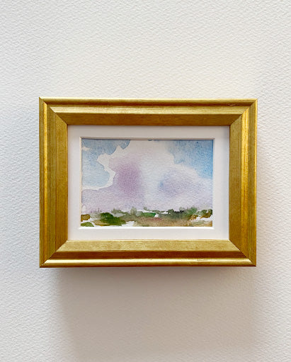 Big Pink Cloud 3x2" Framed Original Watercolour