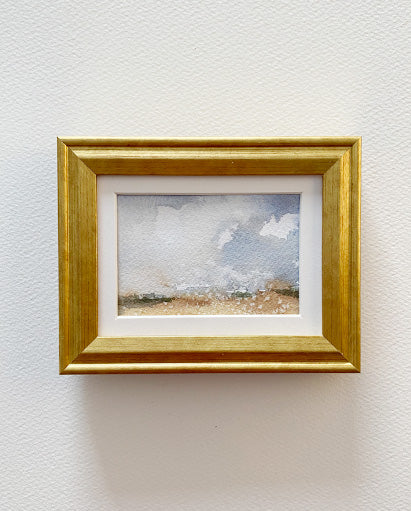 Early Snow 3" x 2" Framed Original Watercolour