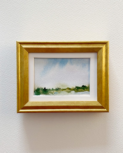Sydenham Lake 3" x 2" Framed Original Watercolour