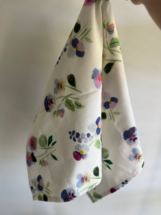 Pansy Tea Towel