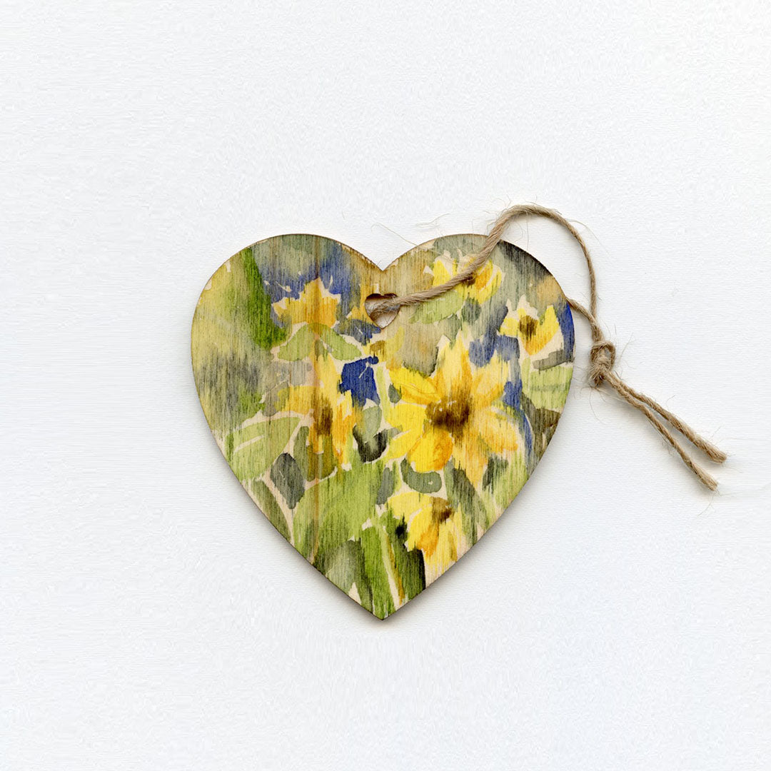 Floral Handpainted Ornament - My Heart