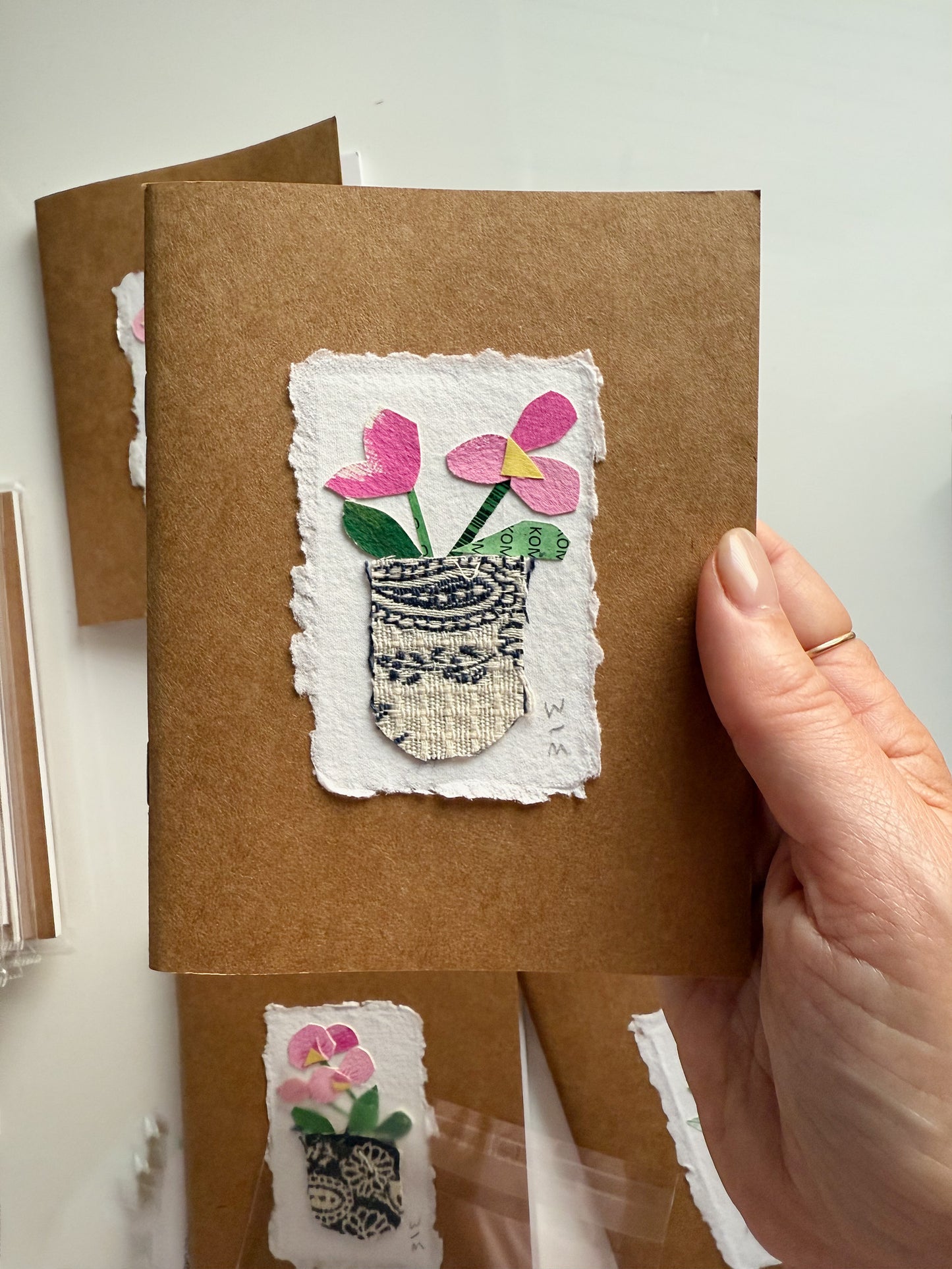 Pink Orchid Collage Note Books