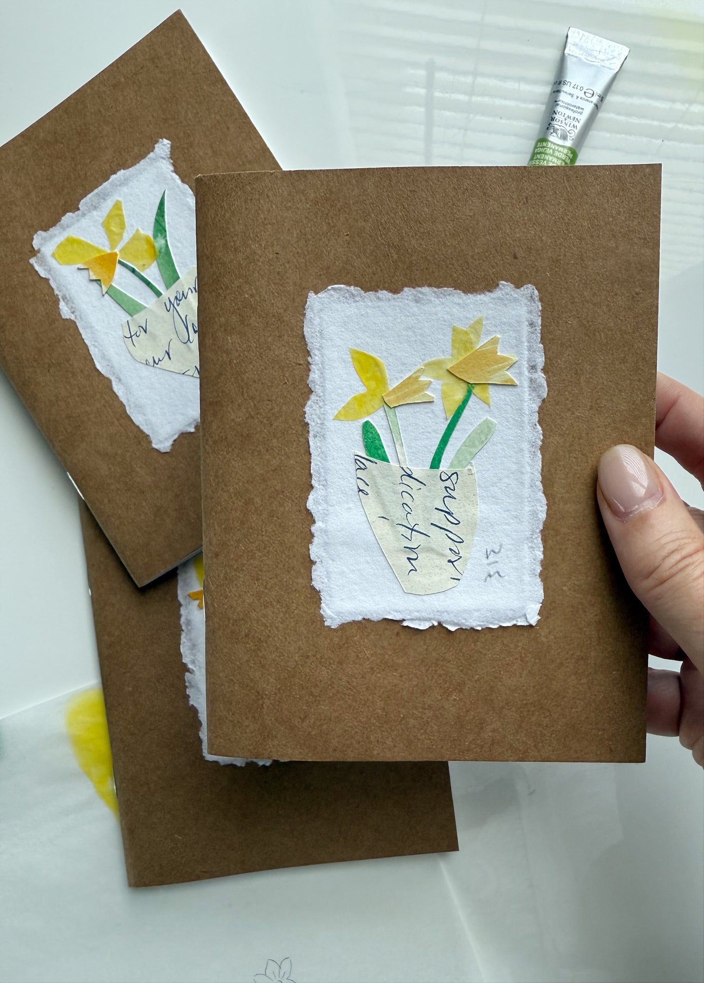 Yellow Daffodil Collage Note Books