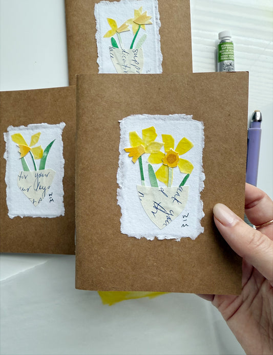 Yellow Daffodil Collage Note Books