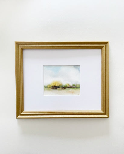 Golden Bush  8" x 10" Framed Original Watercolour