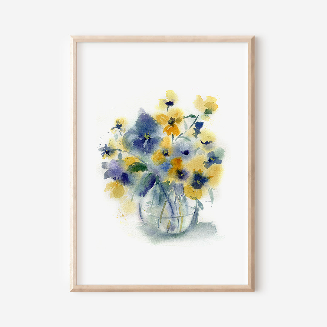 Pansies Gold Print