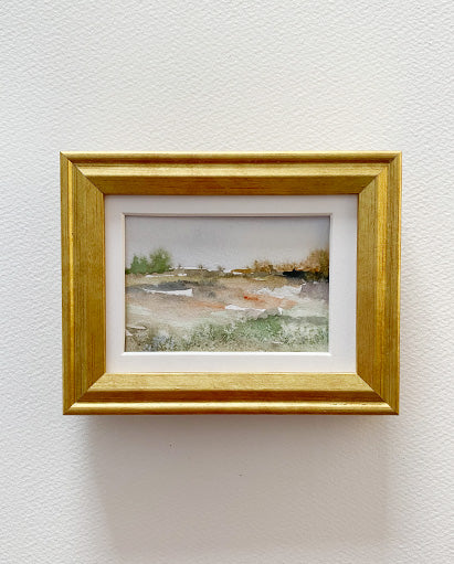 Slumber Fields 3" x 2" Framed Original Watercolour